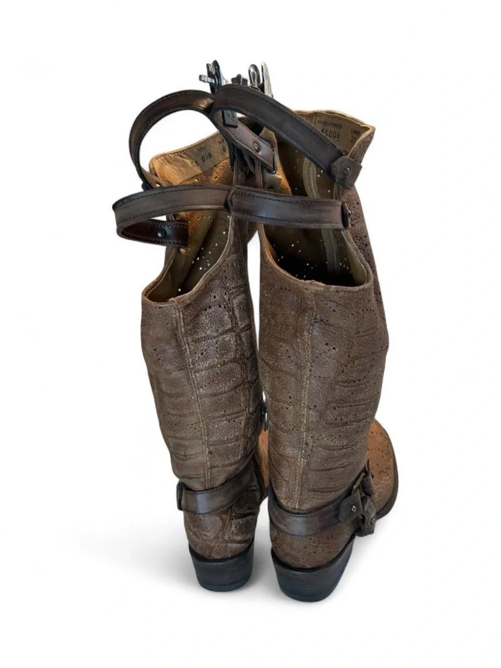 Women's Brown Leather Western Knee-High Boots